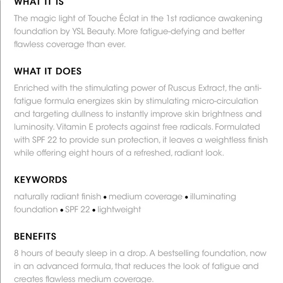YSL Touche Éclat Radiance Awakening Foundation - Picture 2 of 4